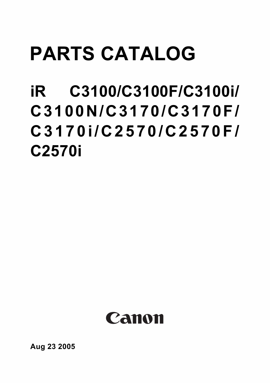 Canon imageRUNNER-iR C3100 C3170 C2580 Parts Catalog-1